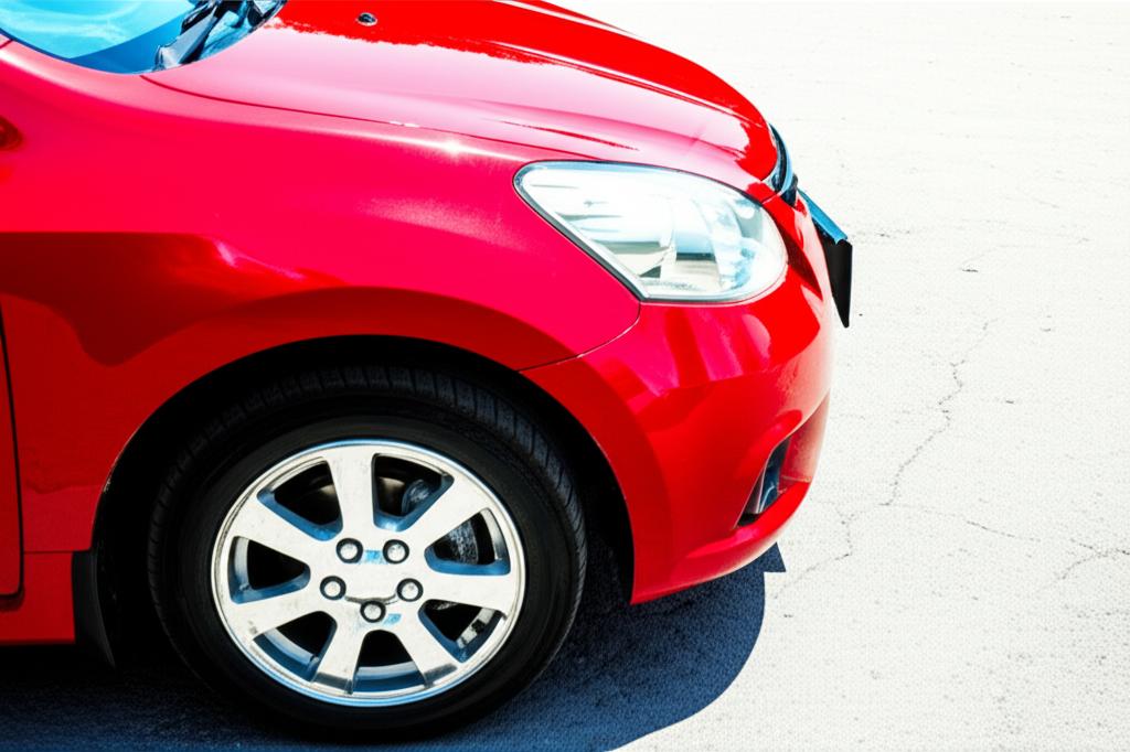 A car parked under bright sun, highlighting potential paint damage risks in Thailand.