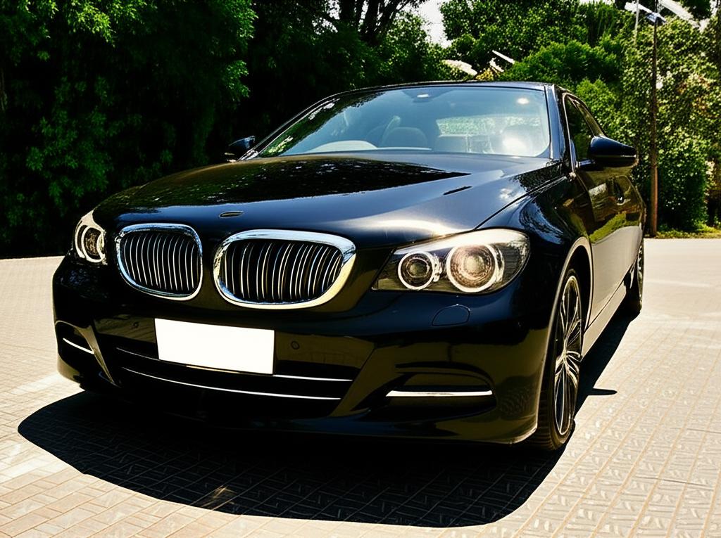 Luxury car parked under bright sun in Thailand