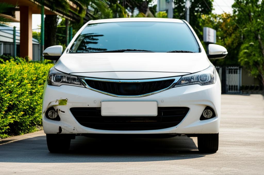 New car parked in Thailand, looking shiny and new